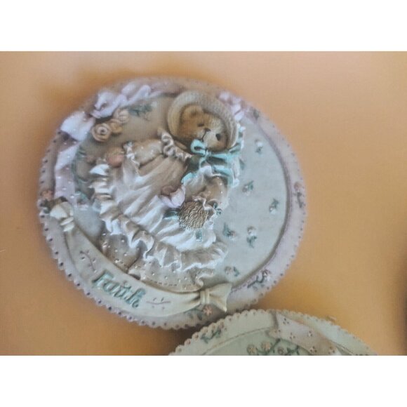 Cherished Teddies Figurines Wall Plaques by Priscilla Hillman Set of 3 1994 - Picture 9 of 16